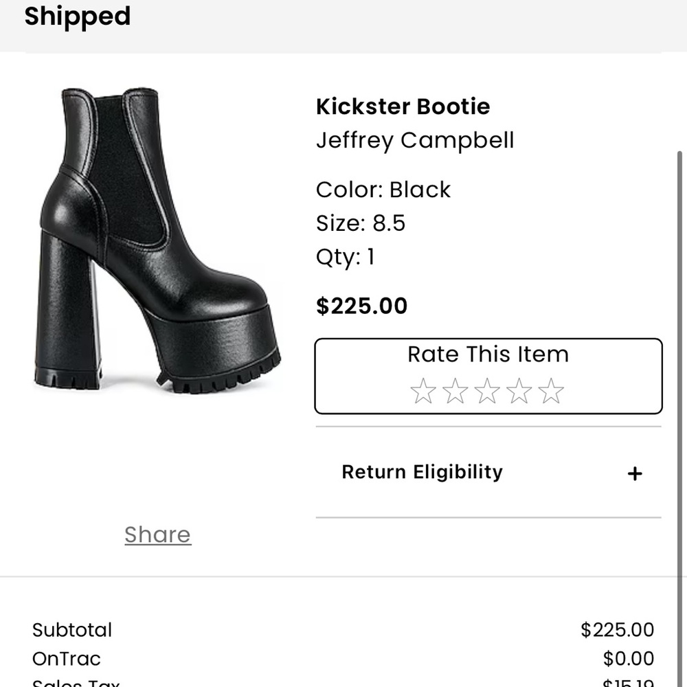 Jeffrey Campbell Black Chunky platform Ankle Boots 8.5 - Picture 8 of 8